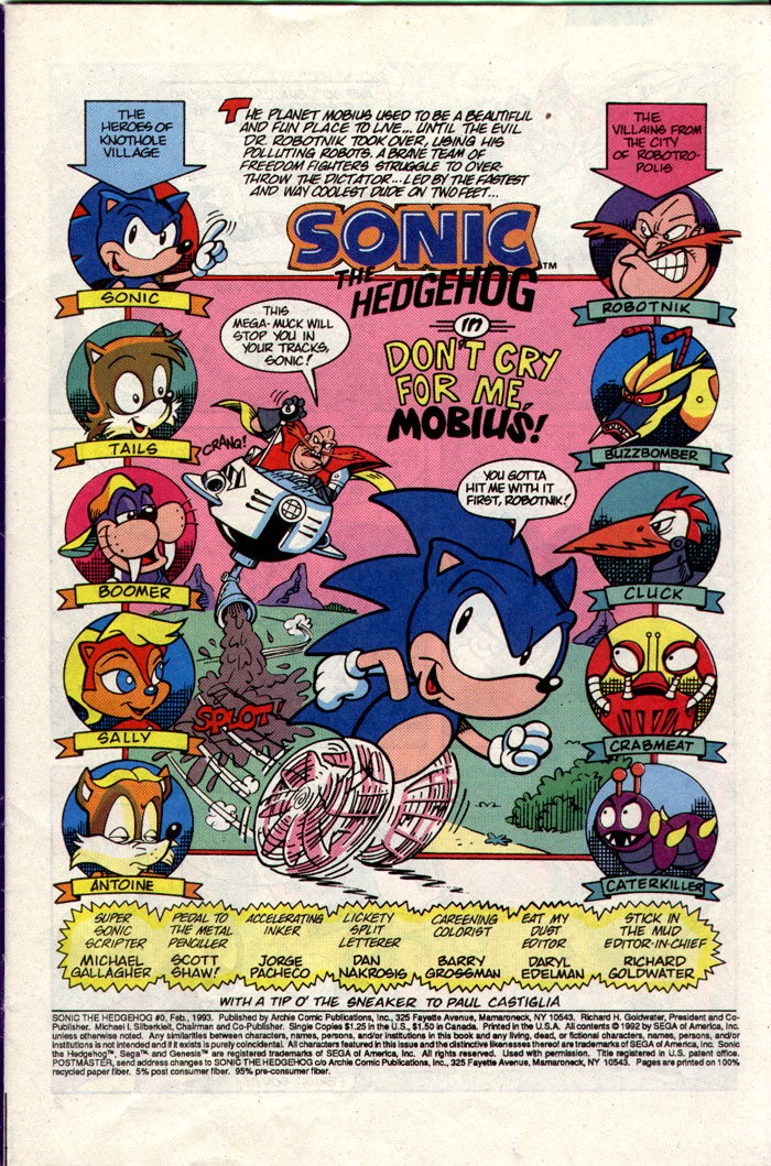 Sonic - Archie Adventure Series February 1993 Page 1